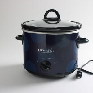 Classic Crockpot 3 Qt. Manual Slow Cooker – Vibrant Blue Design (SCR300-NDT)